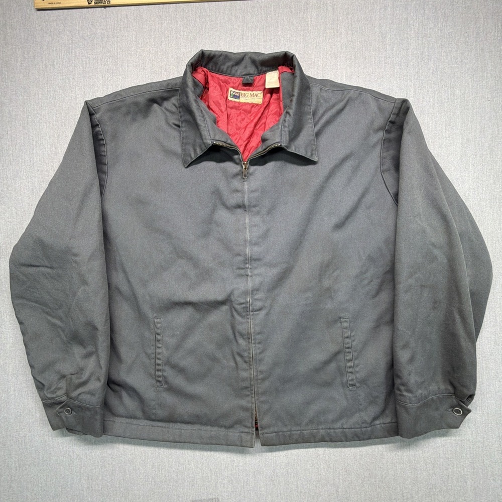 Vintage Big Mac Mechanic‎ Jacket Mens XXL Tall Red Lined Short Workwear USA